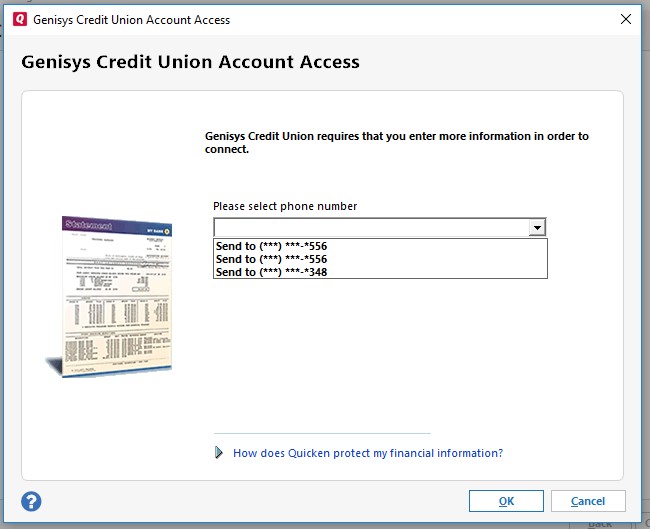 Account Access Screen with Phone Numbers